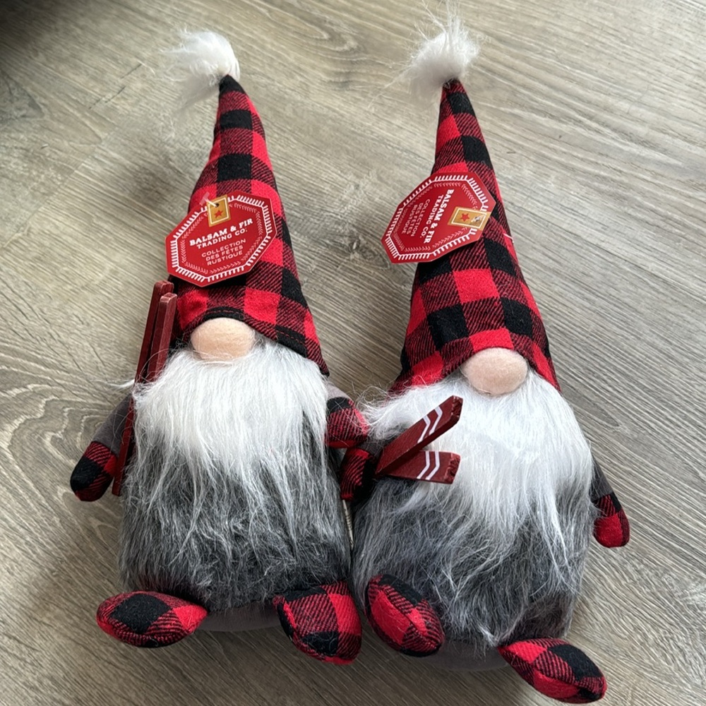 Set of 2 Gnome Christmas Winter Decoration Balsam & Fir